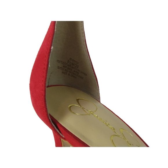 Jessica Simpson Womens 8.5 Ostey Red Rhinestones Ankle Strap 4 inch Heels New - Picture 10 of 16